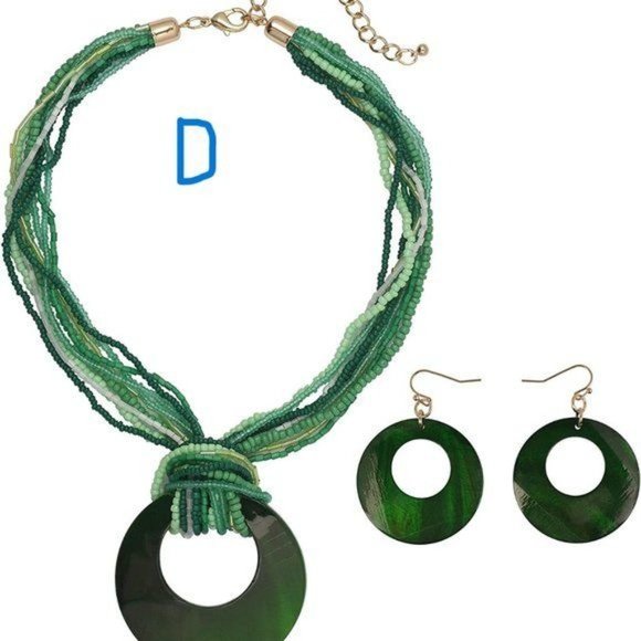 New Multi Strand  Colorful Beaded Necklace with Big Circle Shell Pendant - Picture 1 of 8